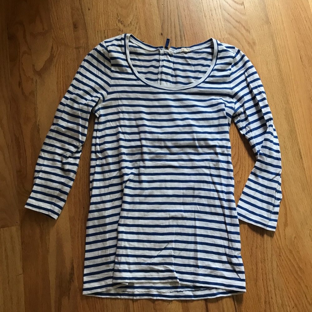 J.Crew small striped top. 3/4 sleeve